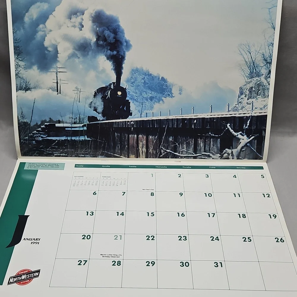 1991 Chicago And North Western System Railroad Calendar 